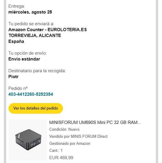 MINISFORUM UM690L Slim Mini PC, AMD Ryzen 9 6900HX (8/16wątków, 32 GB)