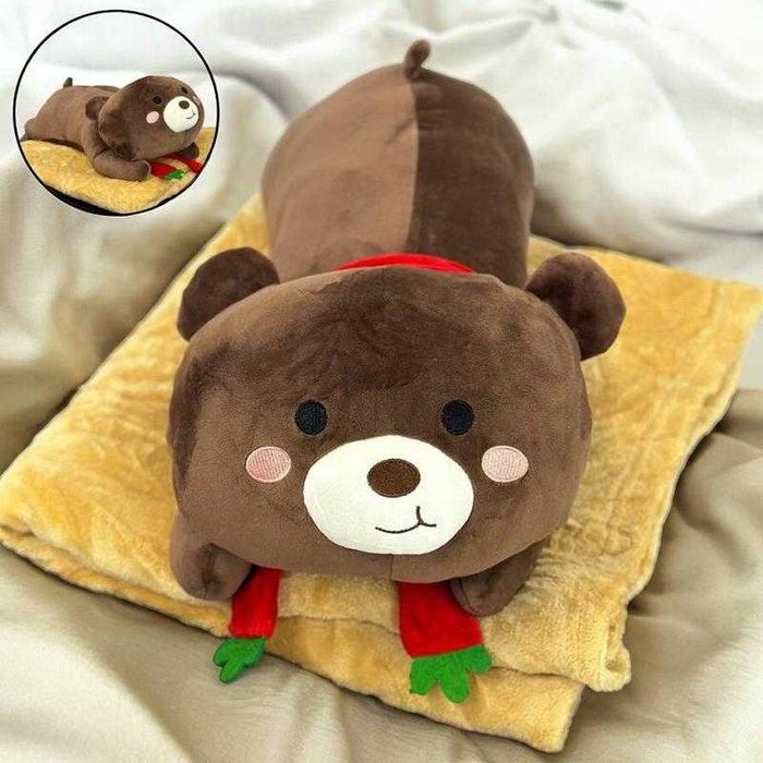 Игрушка-плед мишка 3в1 (57см) коричневый