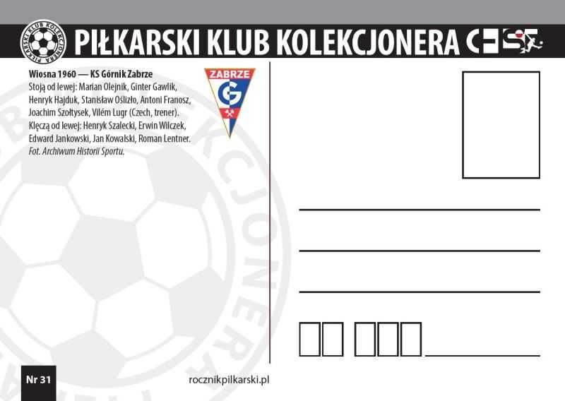 Zestaw 10 pocztówek - Piłkarski Klub Kolekcjonera nr 31-40