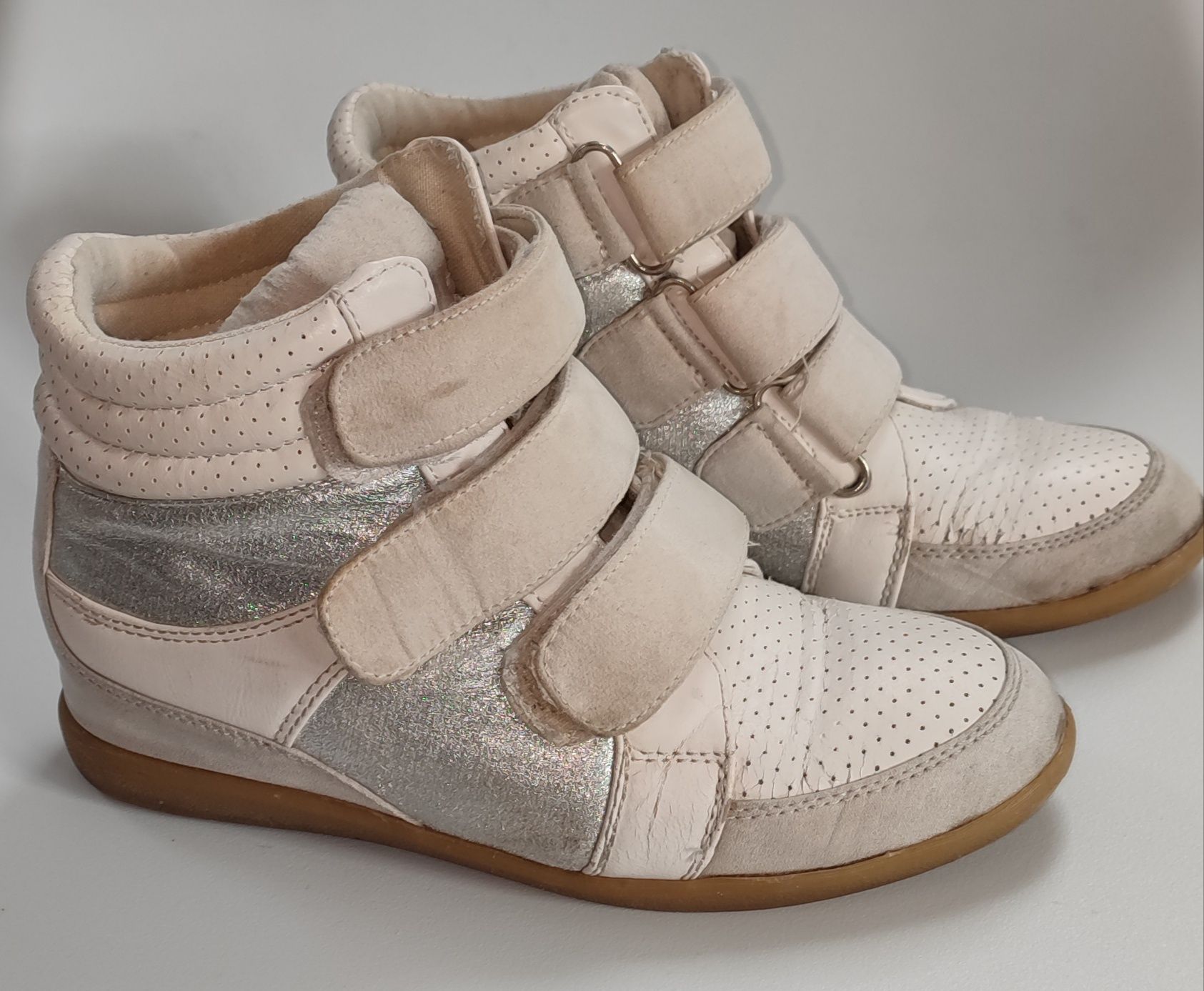 Zestaw 3 pary sneakersy botki damskie na koturnie rozm.38