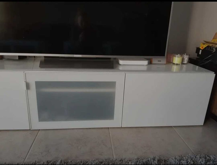 Móvel de sala 180x40, suporte de televisão com vidro, estado como novo