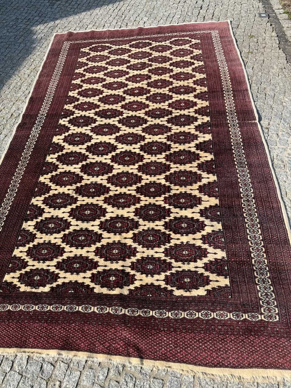 Vintage kaszmirowy dywan Pakistan Buchara ART DECO 300x185 gal.8tyś