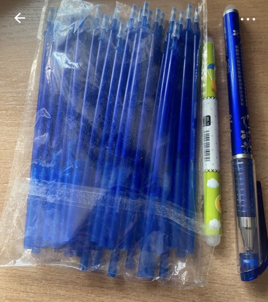 Długopis zmazywalny +38 wkładów +gumka
