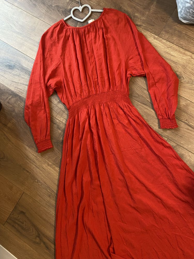 сукня червона h&m натуральна тканина платье