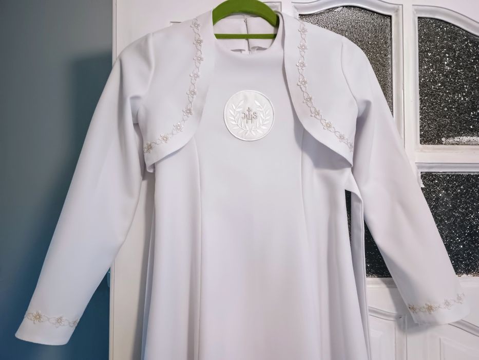 Alba komunijna z bolerkiem i torebką