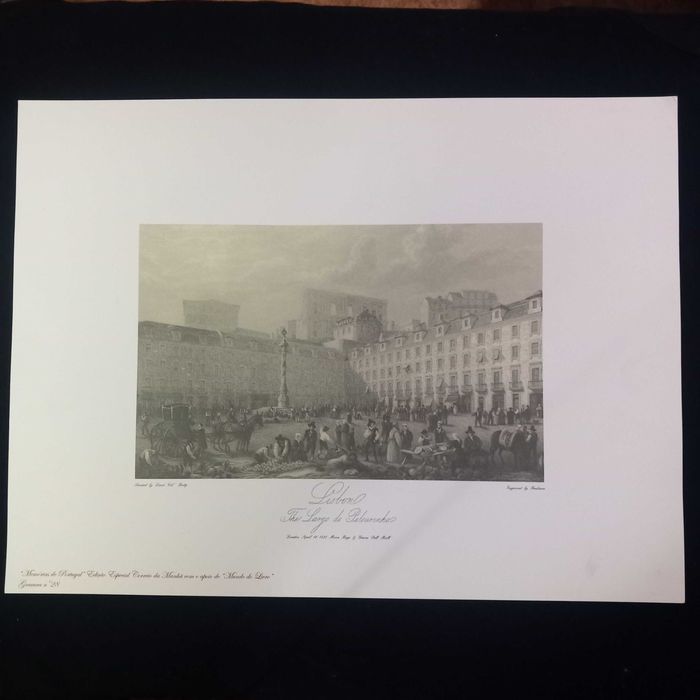 Gravura Lisboa Largo do Pelourinho