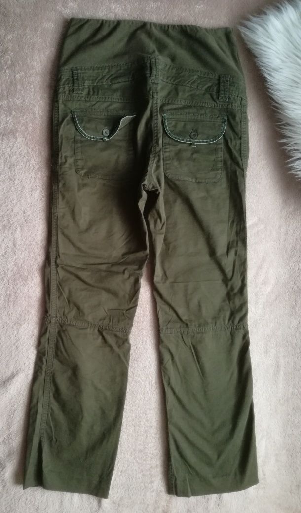 Khaki długie spodnie ciążowe H&M MAMA rozmiar M 38