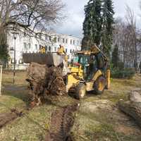 Usługi koparko ładowarką prace ziemne czyszenie działek Kucie młotem