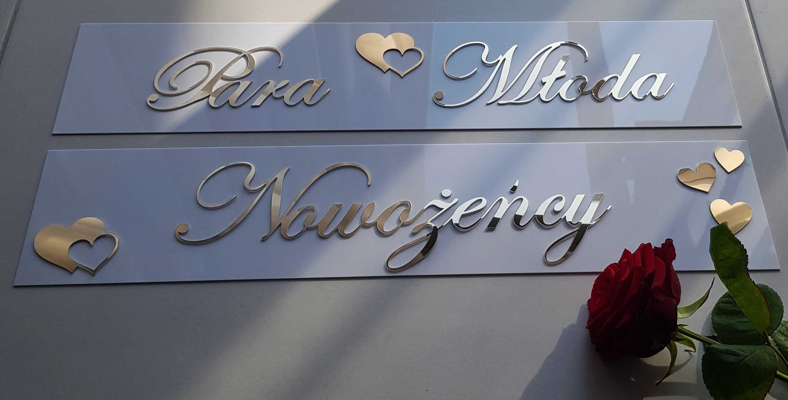 Rejestracja ślubna, tablice para młoda