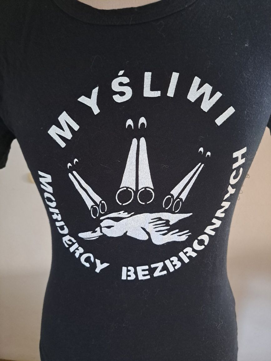 Podkoszulka z napisem myśliwi mordercy bezbronnych w