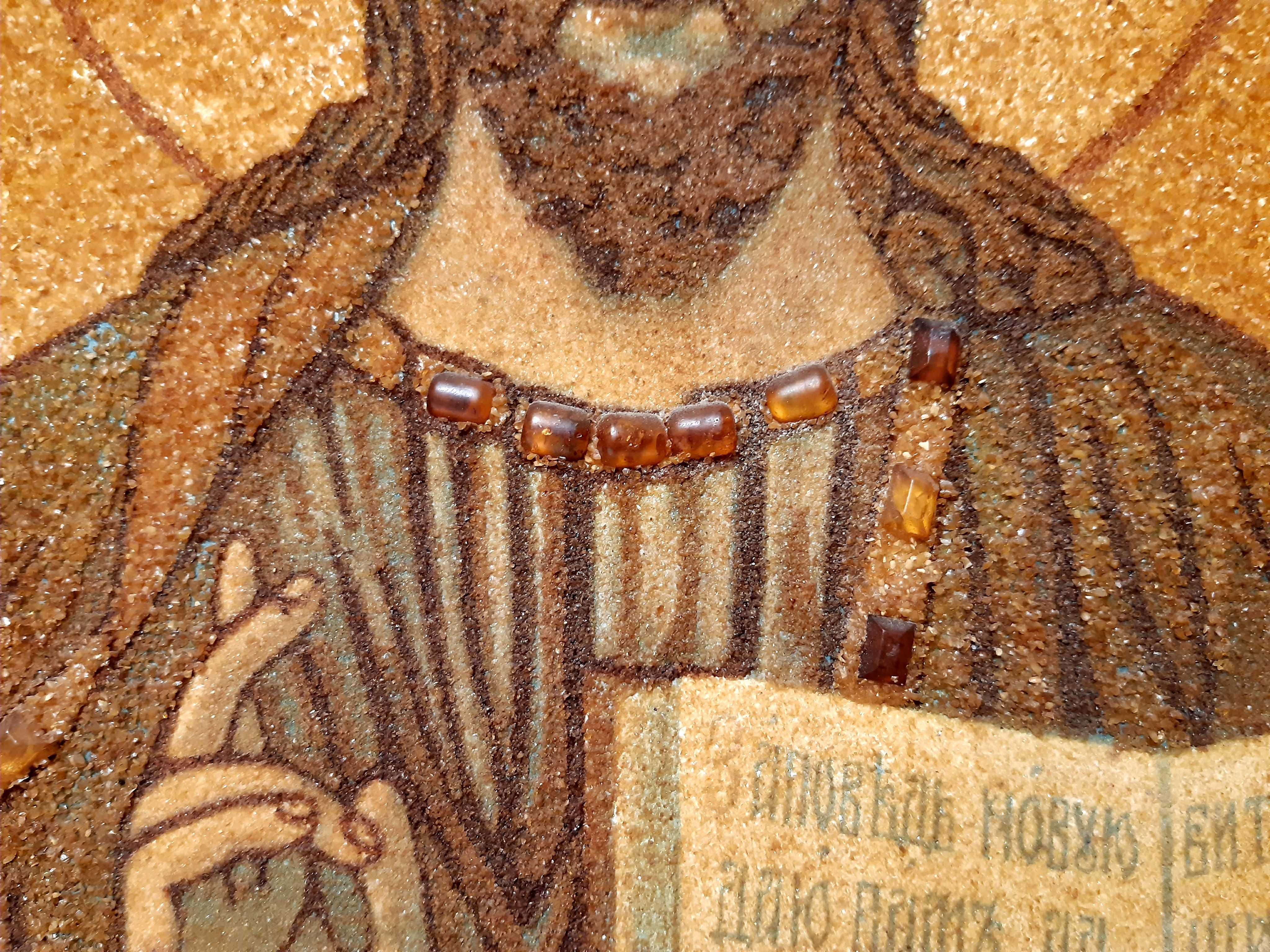 Икона из янтаря Иисус Христос 36*48 см