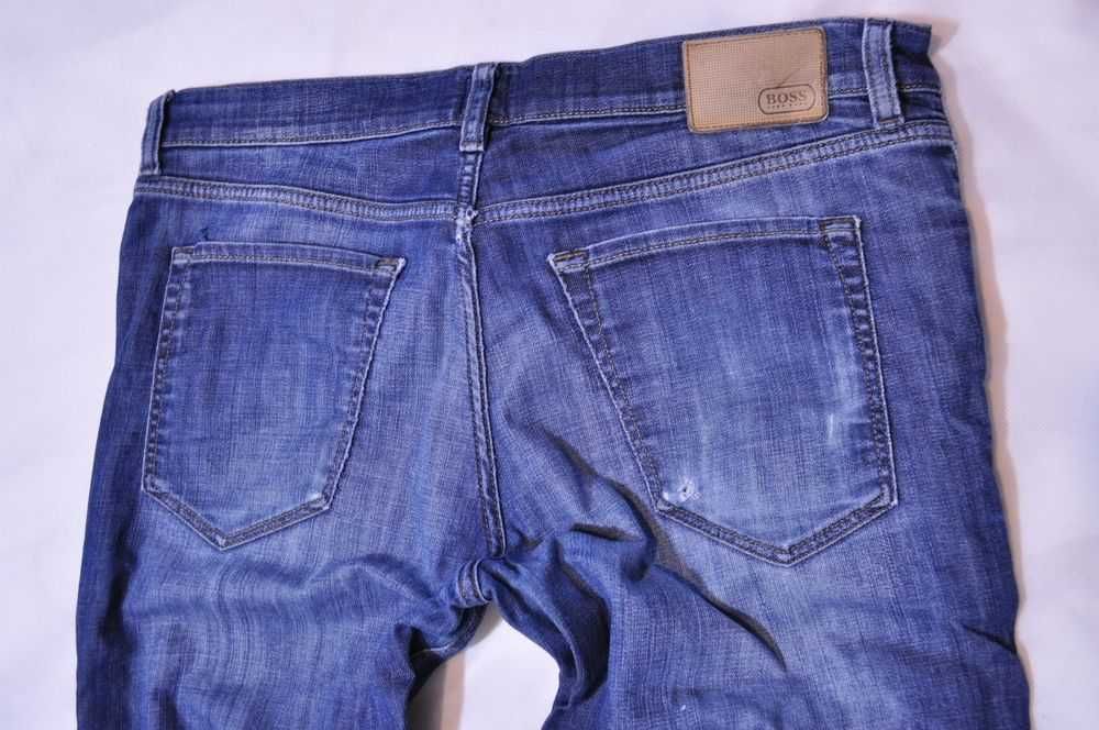 HUGO BOSS Green 34/29 na 160-165cm męskie spodnie jeansowe stretch
