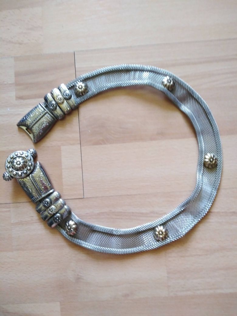 Pasek ozdobny metalowy, kolor srebrny