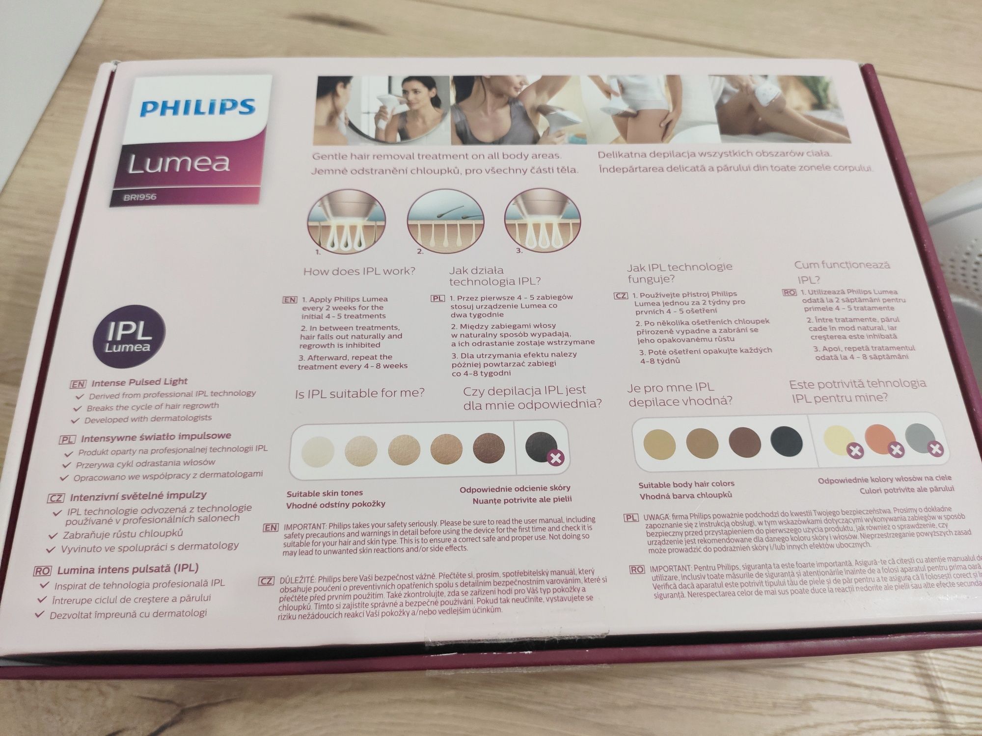 Philips bri956/00 lumea prestige depilator laserowy z 4 nakładkami