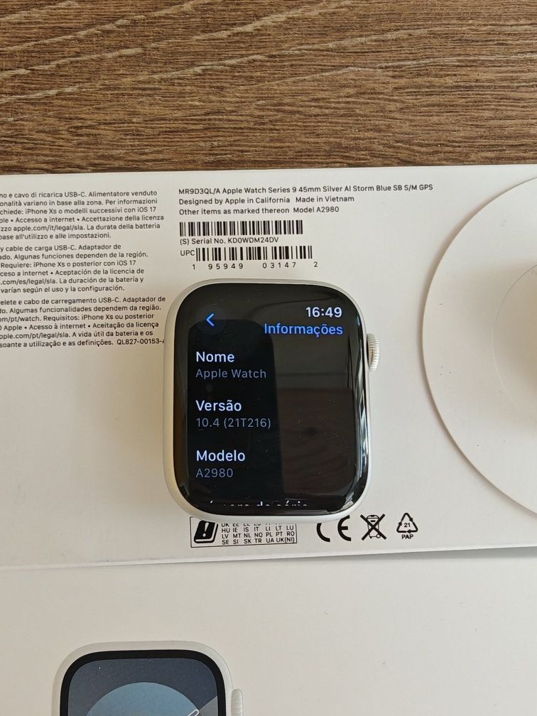 Apple Watch Serie 9 45MM GPS Silver Seminovo C/Garantia