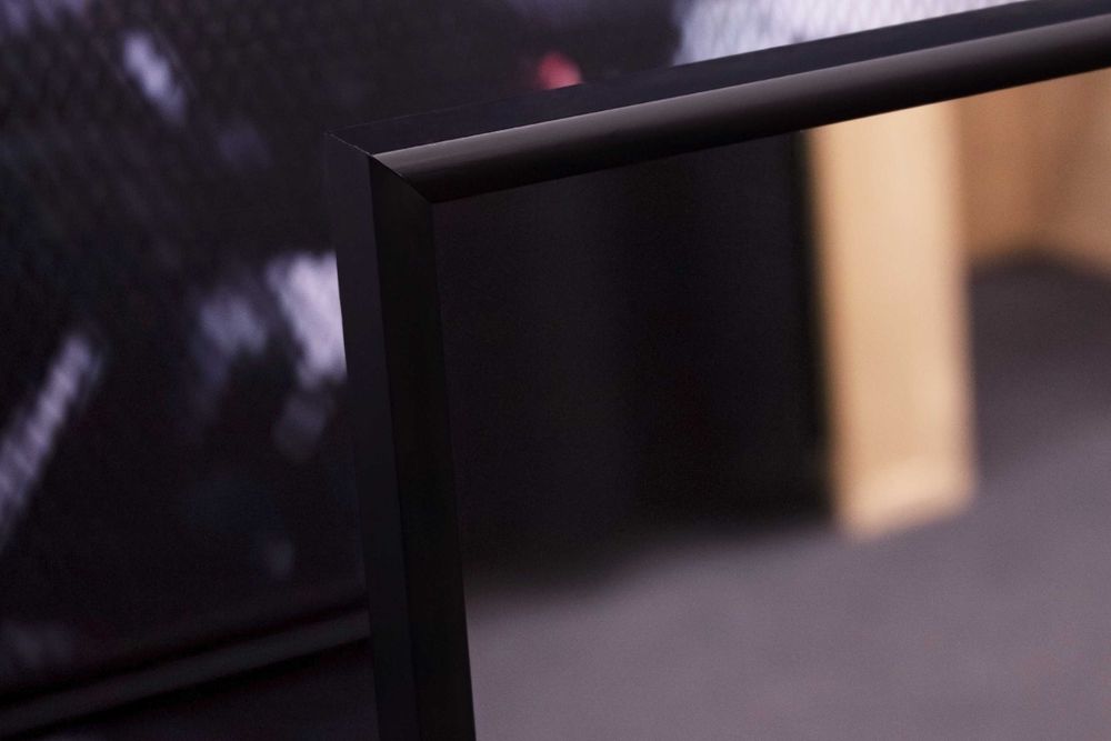 Trzy lustra lustro 160 x 50/60 cm w czarnej wąskiej ramie 1 cm