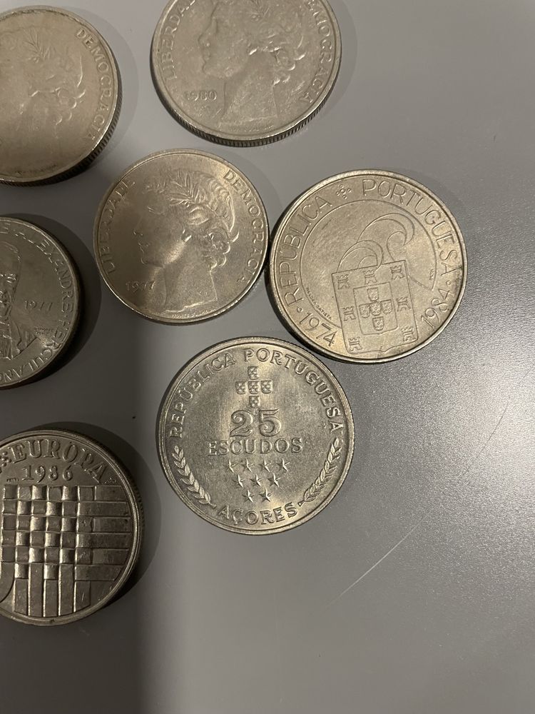 Moedas 25 escudos - conjunto de 8