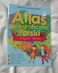 Książeczka edukacyjna, Atlas geograficzny Polski, z naklejkami