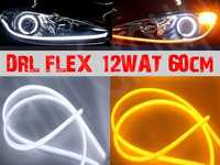 Światła dzienne DRL + kierunkowskazy FLEX LED SUPER WHITE 12WAT 60CM