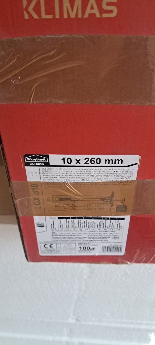 Kołki do styropianu LGX  10x260