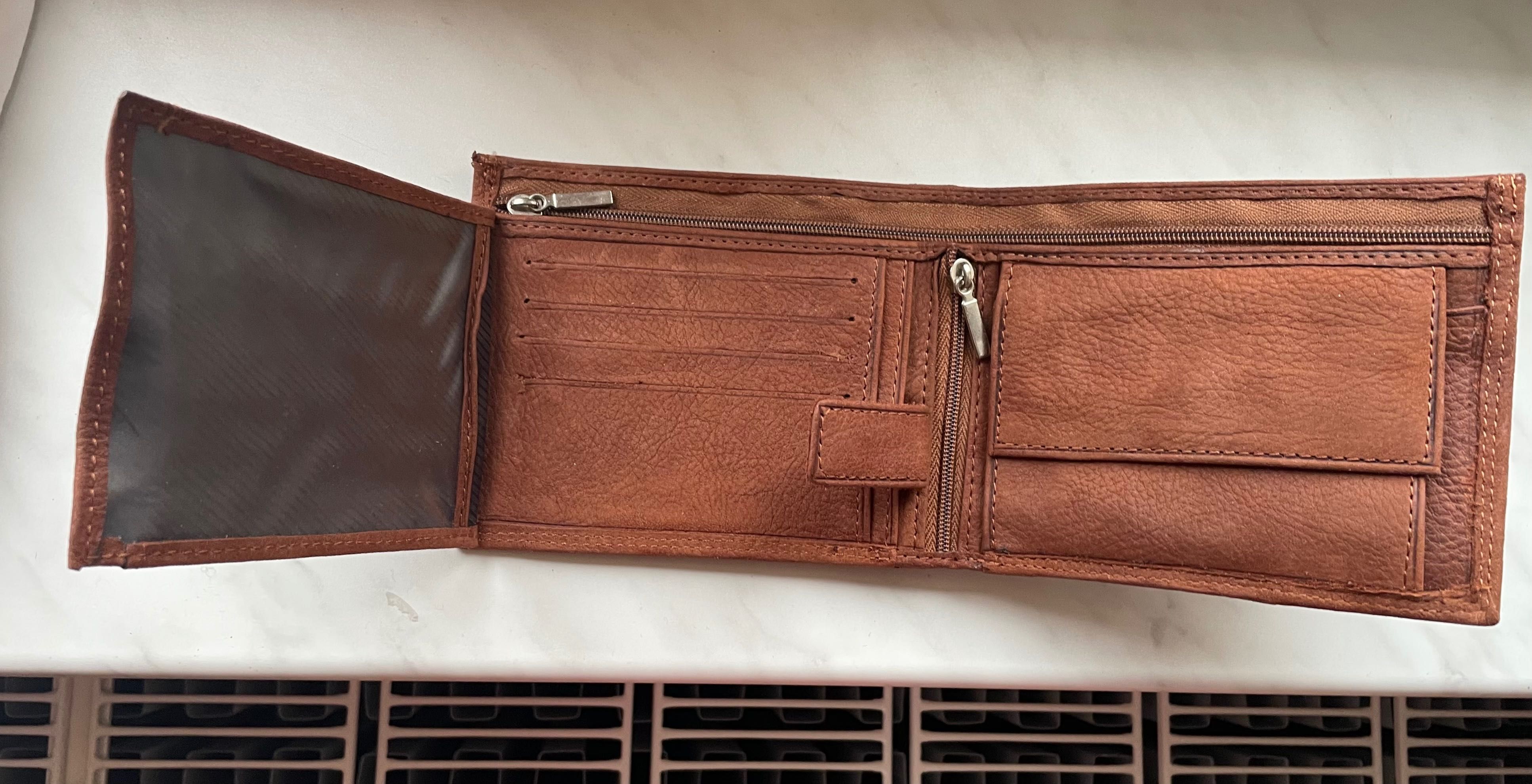 Duży skórzany portfel