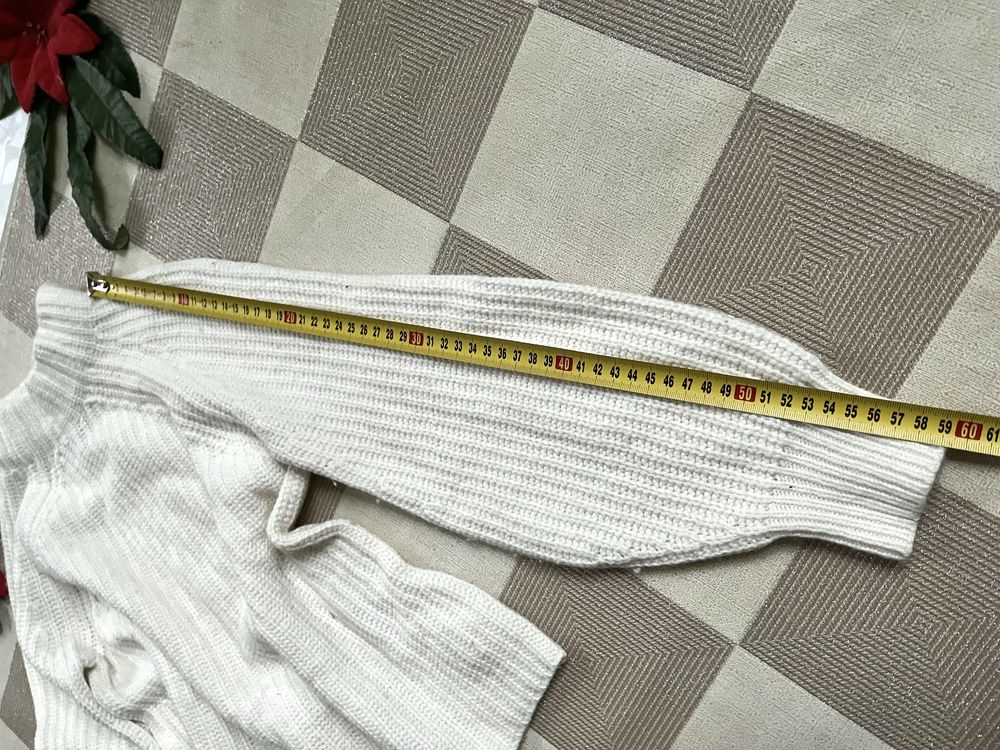 Massimo Dutti sweterek kremowy luksusowy markowy S/M oversize