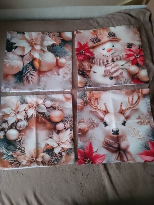 Poszewki świąteczne 40 cm zestaw 4 sztuk