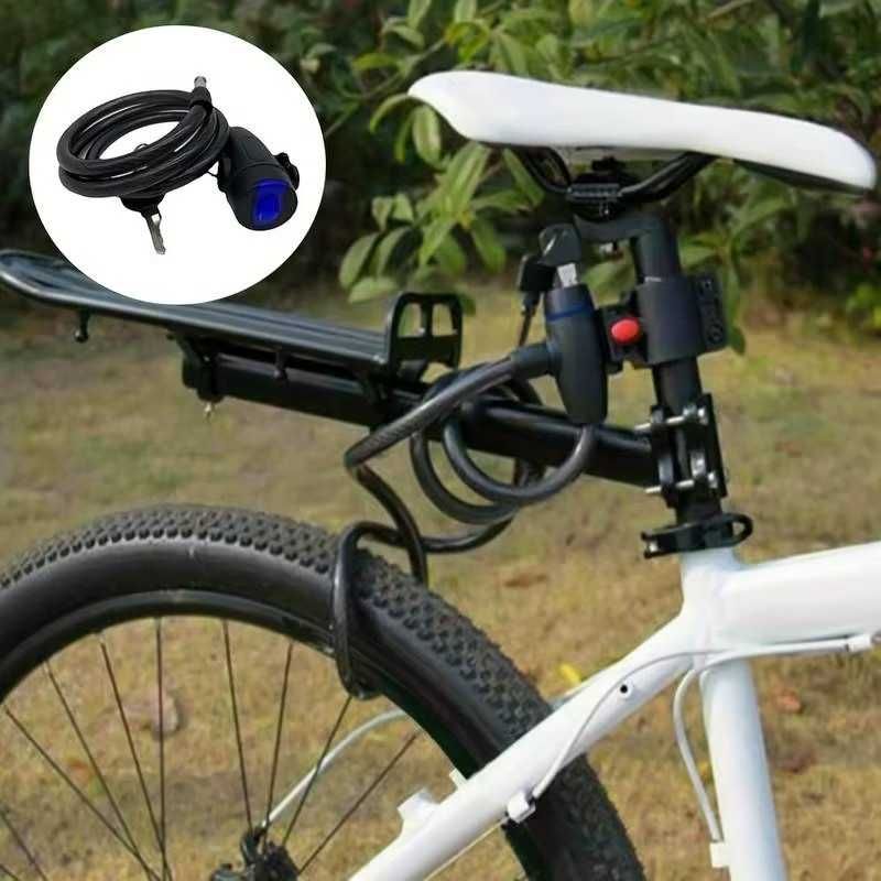 Zapięcie rowerowe spiralne na kluczyk z uchwytem blokada rowerowa