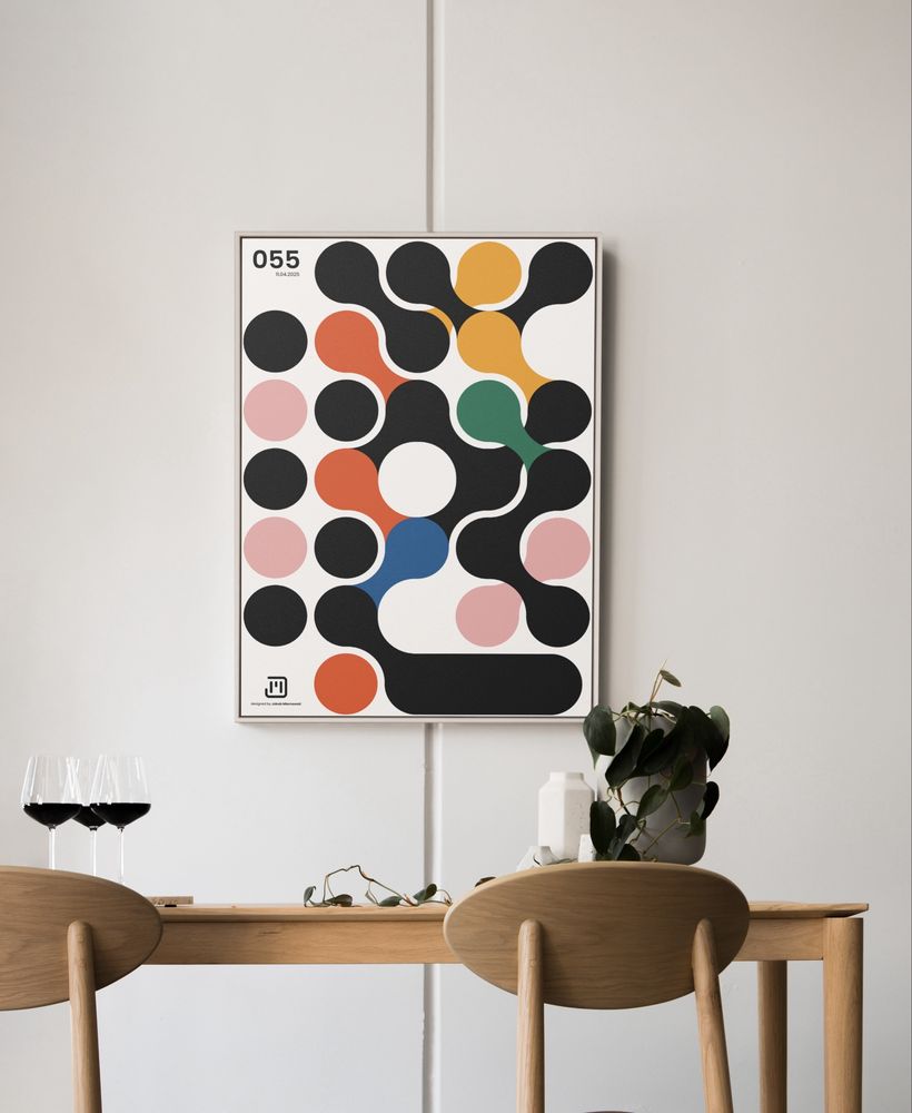 Plakat 055 w stylu bauhaus, B2, 50x70 cm