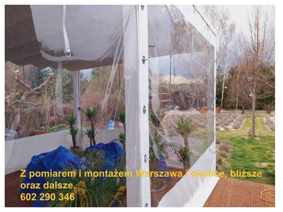 Przezroczysta osłona 1 mm na taras,  z pomiarem, montażem, Warszawa.