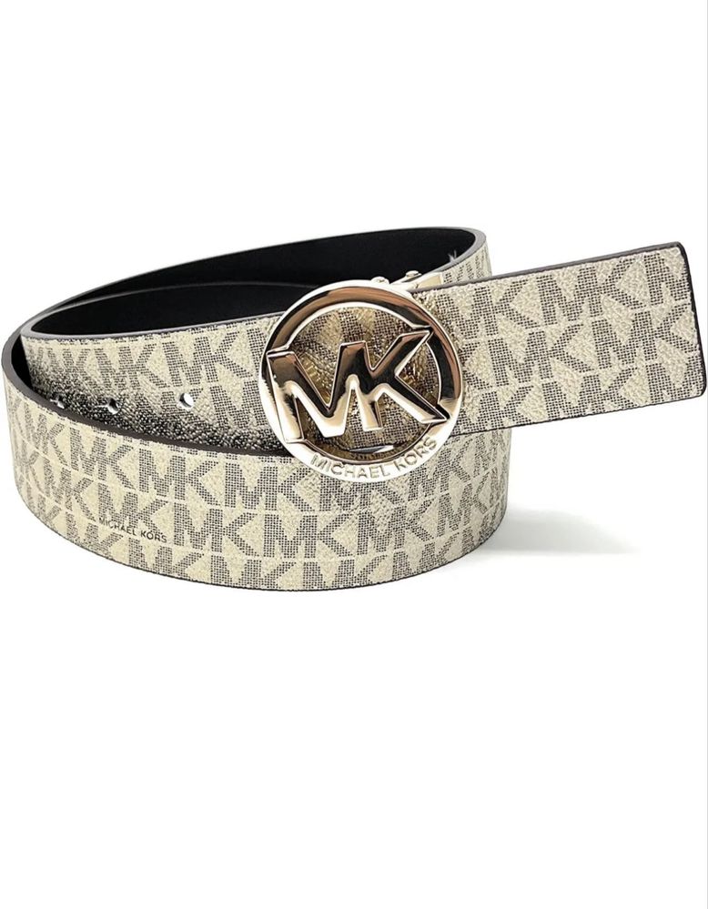 Жіночий двосторонній поворотний ремінь Michael Kors із золотою пряжкою