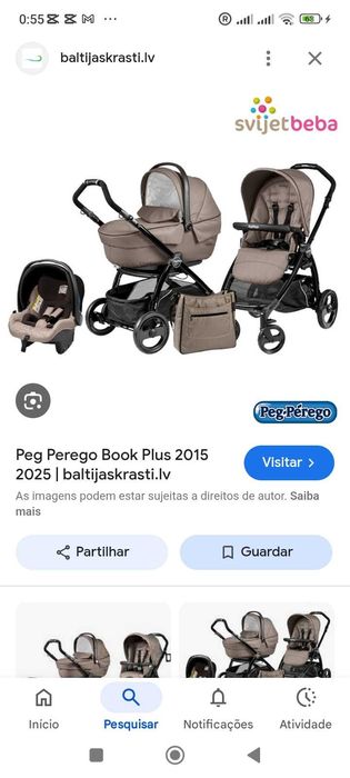 Trio Peg-perego (alcofa, babycoque e chassi de passeio)