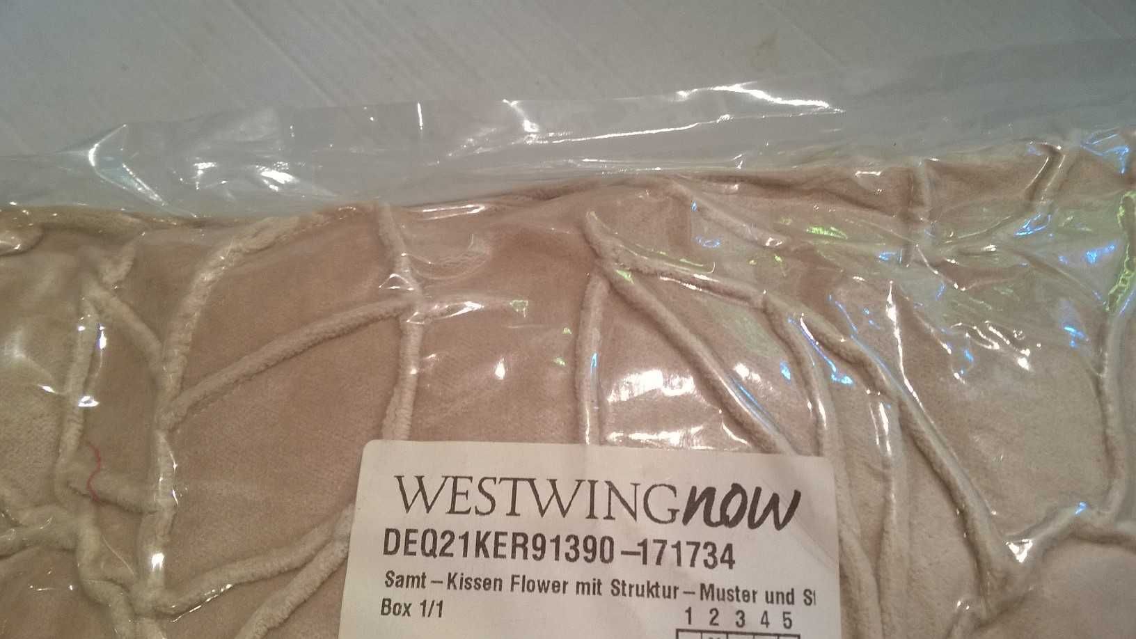 Poduszka Westwing Flower Ivory Velvet 45x45cm