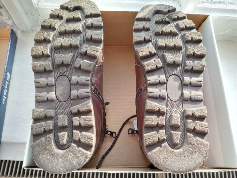 Чоловічі черевики зимові чоботи шкіряні коричневі утеплені