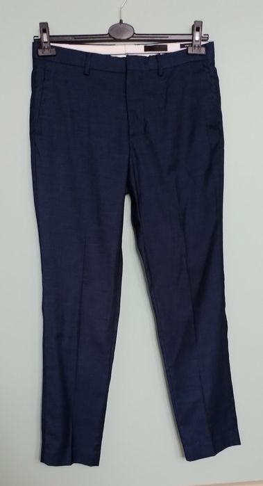 Granatowe spodnie garniturowe męskie H&M rozm.S