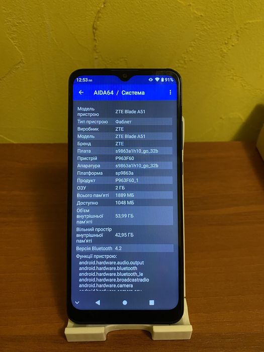 Zte a51 2/64 gb+чехол+зарядка+шнур