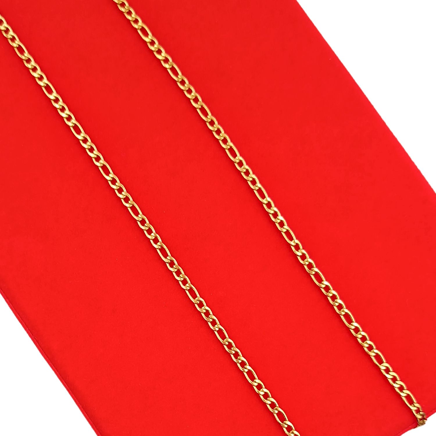 Łańcuszek Złoty Stal Chirurgiczna Figaro 60cm+65cm / 3mm