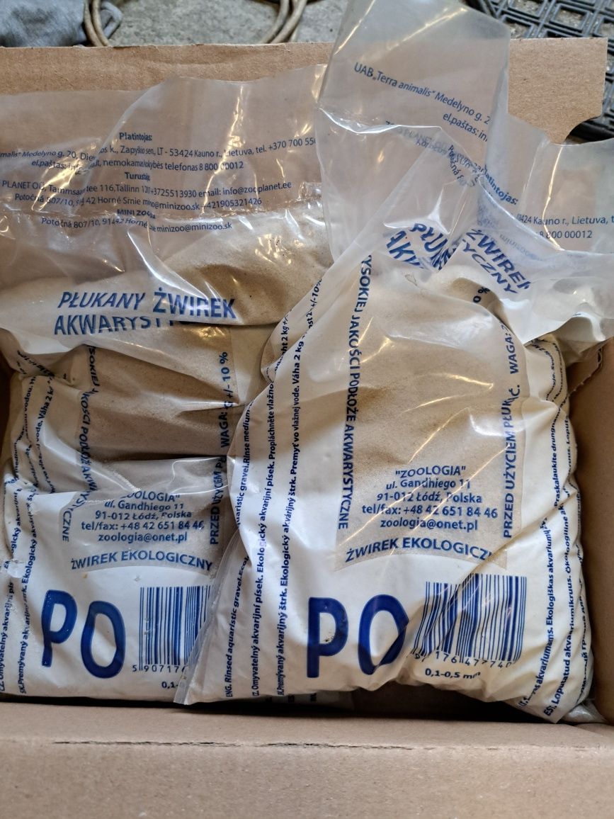 Płukany żwirek akwarystyczny