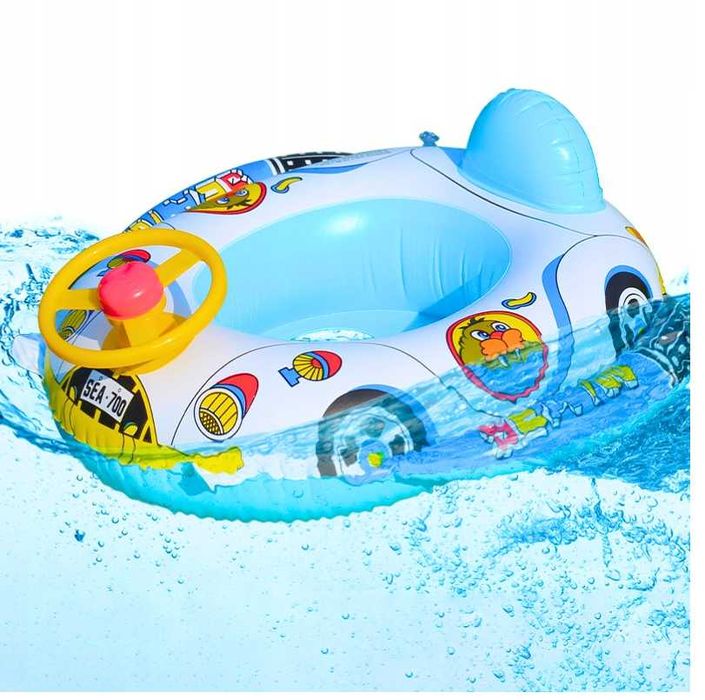 Ponton KOŁO dmuchane AUTKO z siedziskiem kierownicą klaksonem