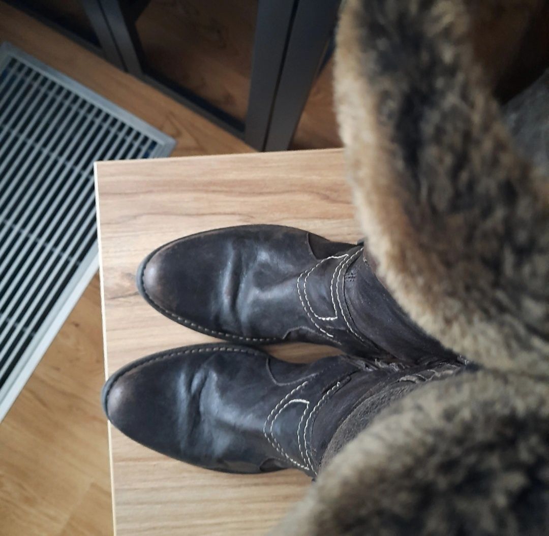 Buty Manas włoskie z futrem merynosa kozaki śniegowce