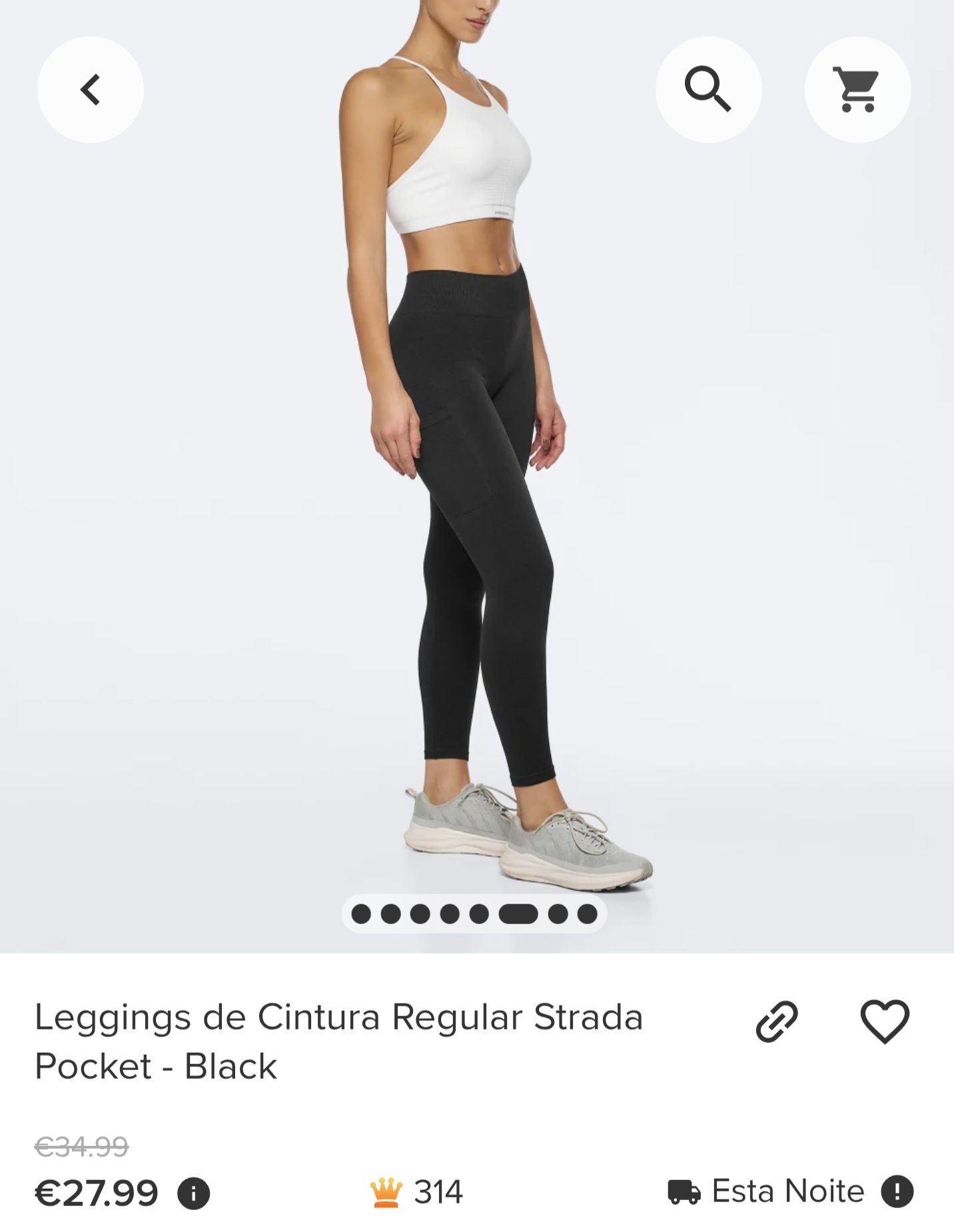 Leggings PROZIS de Cintura Regular Strada Pocket - Black XS - Novos