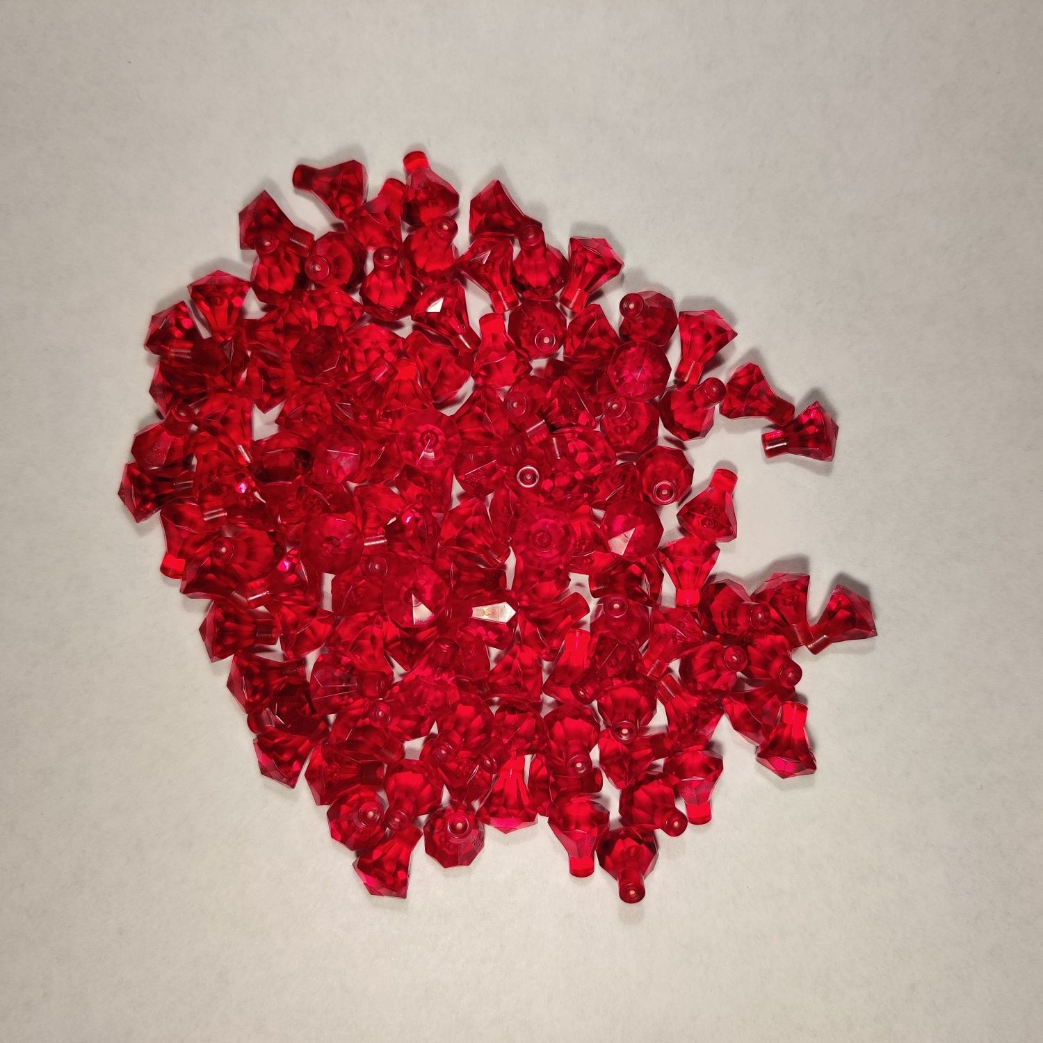 LEGO diamenty/kryształy - 25 sztuk - czerwone - elementy mix