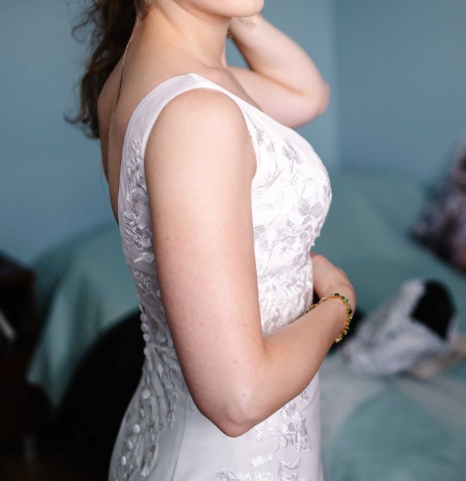 Suknia ślubna "rybka" na 170cm + obcas