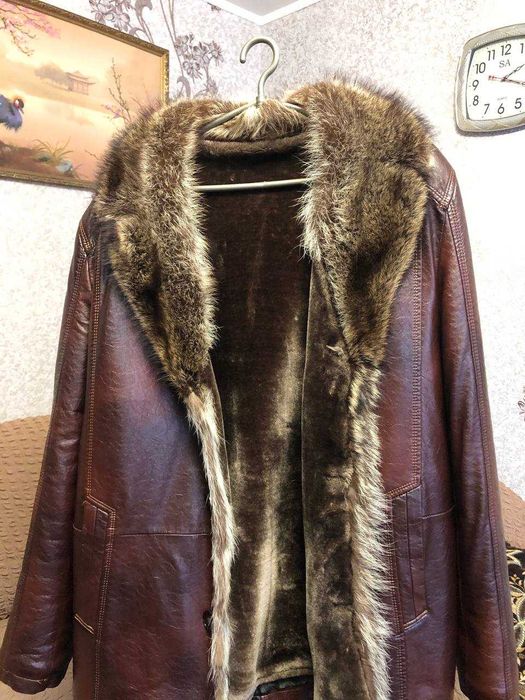 Зимова куртка зі шкіри та натурального хутра Boerman