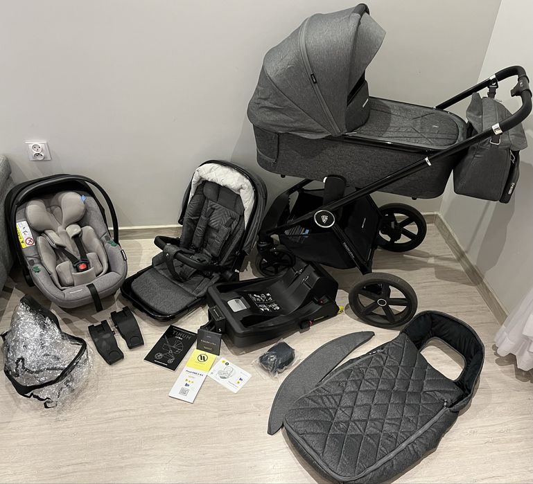 Venicci Upline (na gwarancji) - wózek + fotelik avionaut + baza (4w1)