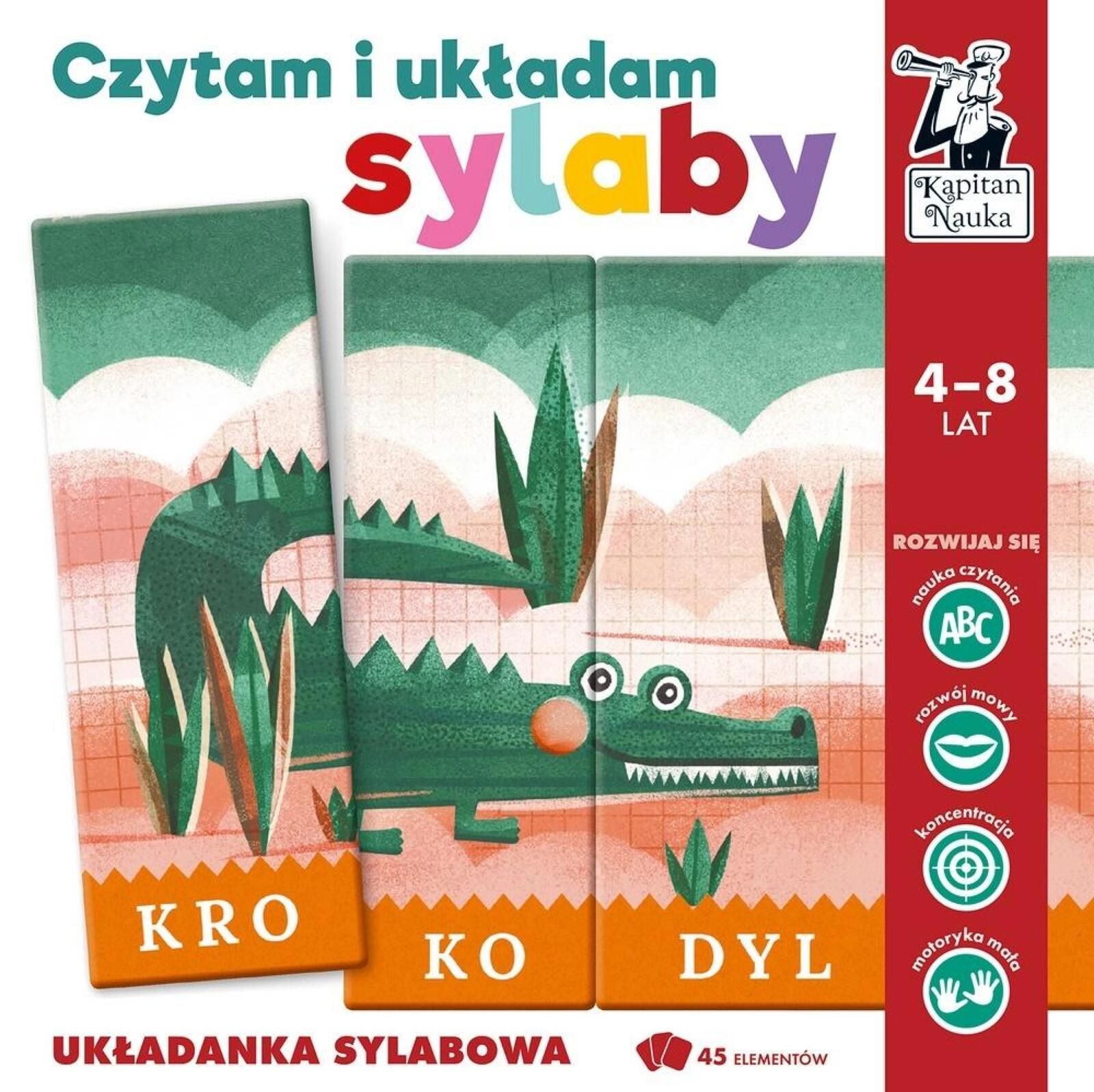 Kapitan Nauka. Czytam i układam sylaby. Układanka Kapitan Nauka praca