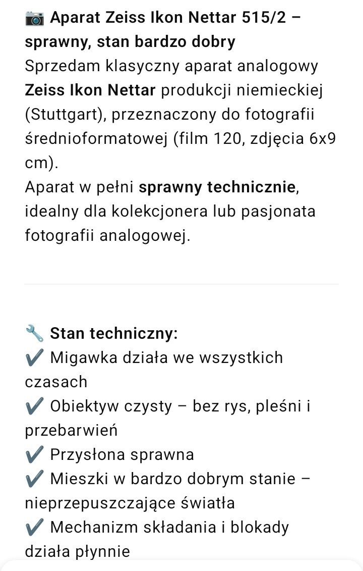 Aparaty analogowe