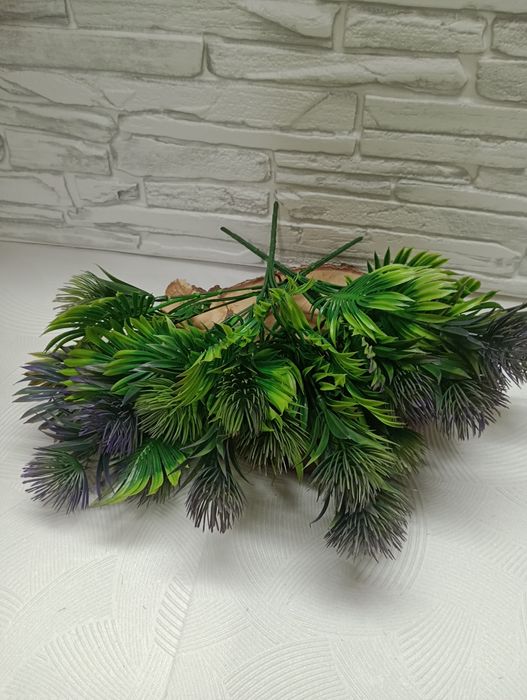 Bukieciki zielone z fioletem 3 sztuki