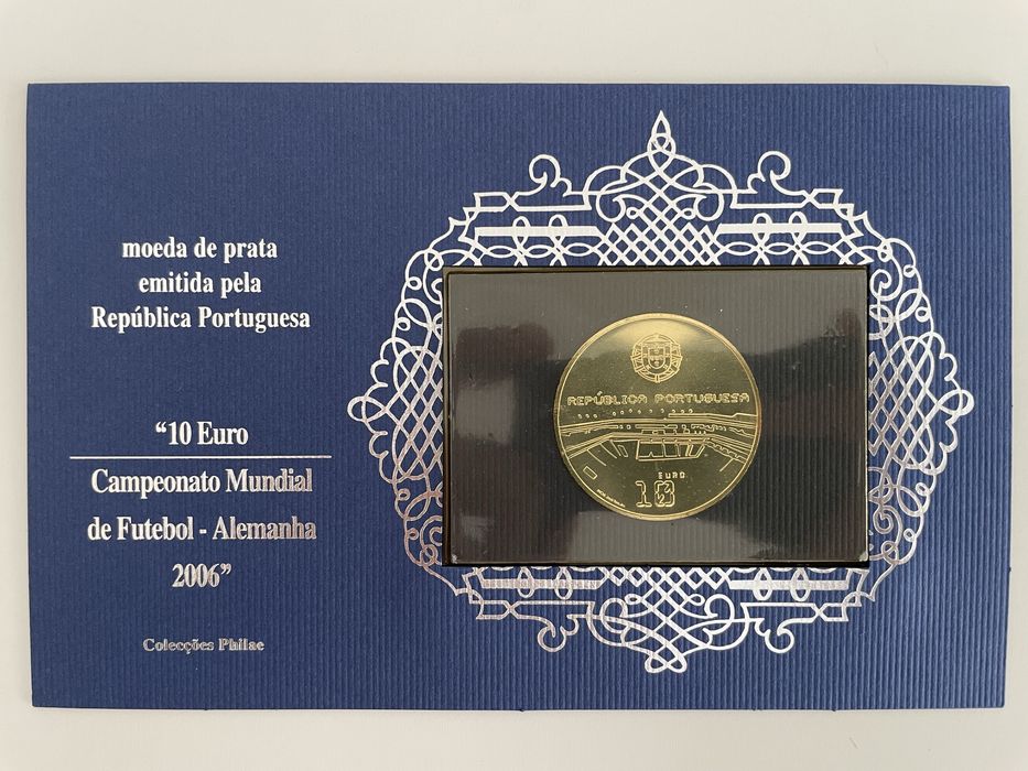 Moeda 10 euros Campeonato Mundial de Futebol - Alemanha - Prata/Ouro