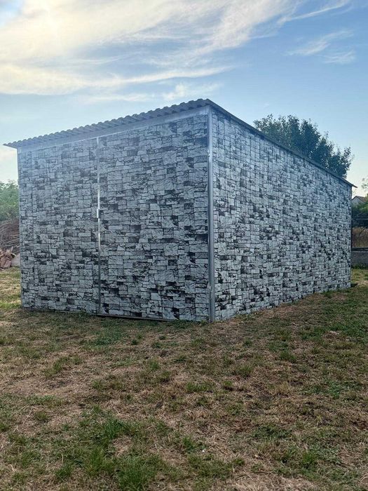 Garaż blaszany 3x5 imitacja kamień